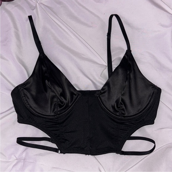 Urban Outfitters Satin Cut Out Bustier Top - Picture 1 of 2